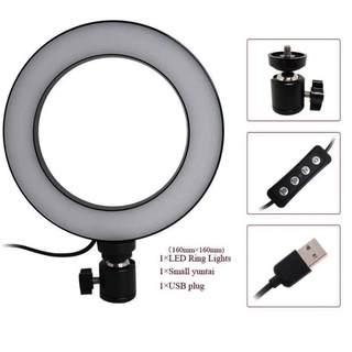 Dimmable 16cm Selfie Ring Light LED 3 Modes 5500K Studio Camera Ring Light Lamp
