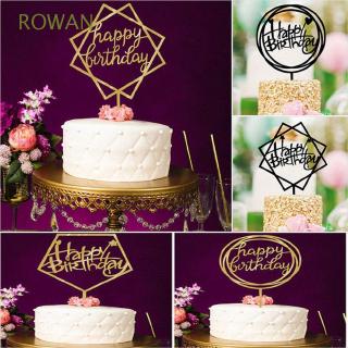 Decal Acrylic Card Love Happy Birthday Cake Topper Golden