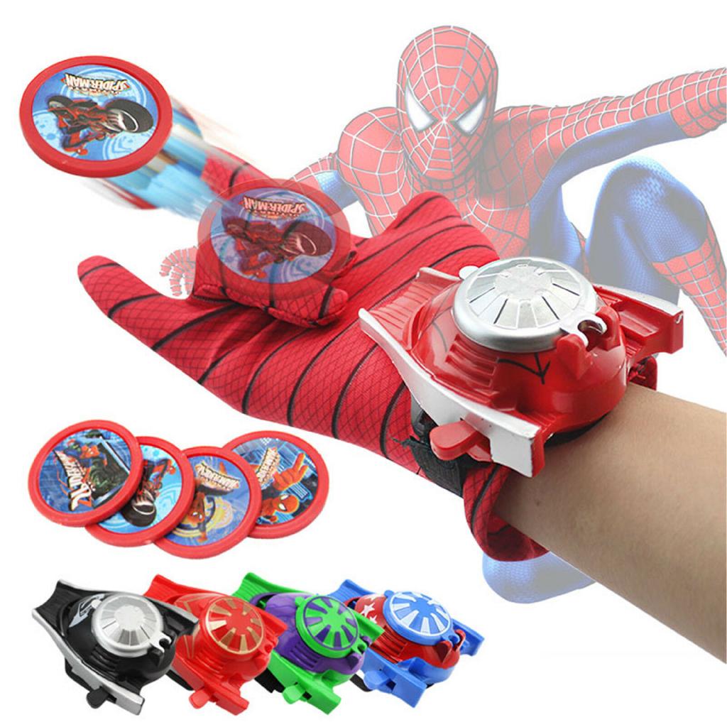 Kids Toy Cartoon Avengers Launchers Gloves Super Hero Spider Man Cosplay Gift Sets