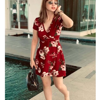 bohemian casual summer mini floral party dress