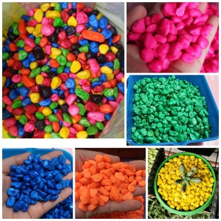 Colored pebbles for decoration aquarium/plants beddings (250-500grams)