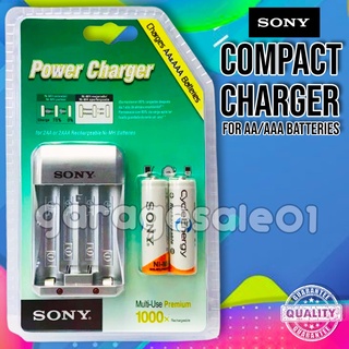 SONY Compact Charger With 2pcs AA/AAA Rechargeable Batteries