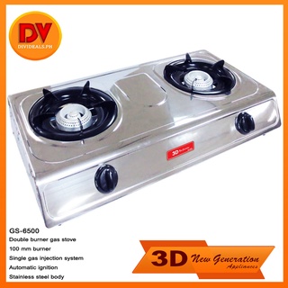 3D GS-6500 Double Burner Stainless Steel Body Gas Stove
