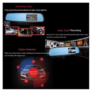 【Ready Stock】✟❏A70 dvr dash cam car mirror dual lens recorder video full hd (7)