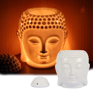 Ceramic Aromatherapy Oil Burner Buddha Head Aroma Essential Oil Incense Burner (8)