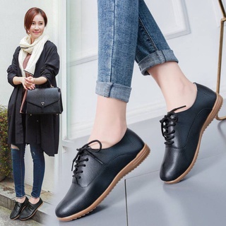Old Beijing cloth shoes women's single leather shoes 2021 Spring and Autumn new women's beef tendon bottom shoes elderly non-slip middle-aged and elderly mom shoes