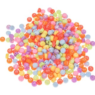 200pcs Candy colors Round Acrylic Charm Alphabet Letter Beads For Jewelry Making DIY Accessories