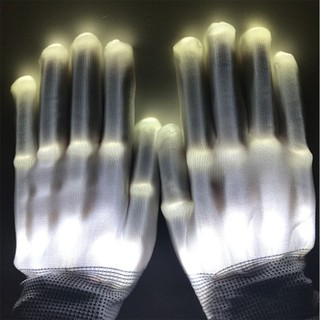 LED Color Changing Flashing Skeleton Gloves Novelty Halloween Costume Party