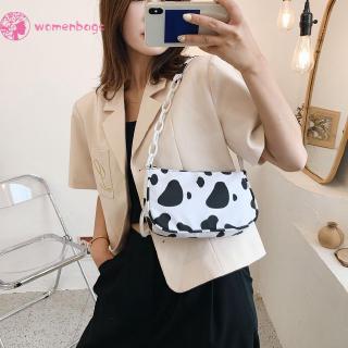 ✿WB✿Cow Milk Printed Women Handbag Totes Female Casual Underarm Shoulder Bags (5)