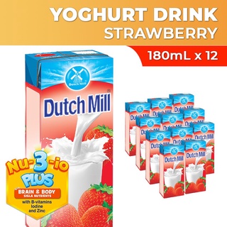 Food & Beverage✐❁Dutch Mill Yoghurt Drink Strawberry Juice 180ml x 12
