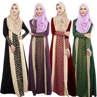 Womens Muslim Kaftan Islamic Arab Jilbab Abaya Long Sleeve