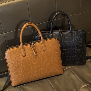 ☫⊕✳New Women's Business Briefcase Leather Handbag Women Totes 15.6 14 Inch Laptop Bag Shoulder Offic
