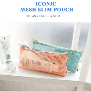 HECATTLE cosmetic bag mesh slim pouch travel toiletry storage bag makeup bag Wash bag cosmetic bag Korean fashion breathable beauty Organizer cosmetic bags Makeup storage