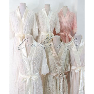 CRUELLA & CO: FULL LACE ROBE NO INNER - Floor Length Bridal Robe (1)