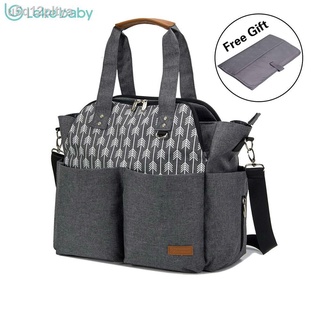 Mother and Baby✶┅baby bag✢◎✵Lekebaby gray mother bag, maternity diaper