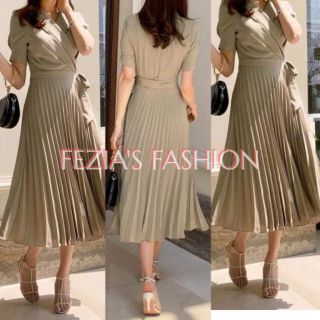 Fashionable Elegant Alyanna Retro Vintage Pleated with Collar Formal Casual Outfit Church Office