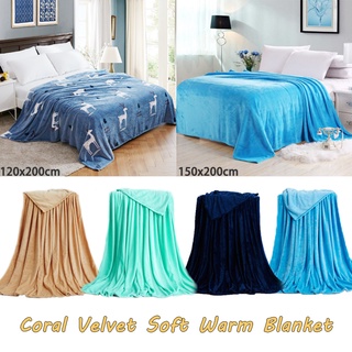 Reqo Luxury Coral Velvet Soft Warm Blanket for bed ready stock Mint Green carpet Blue Cartoon kumot (1)