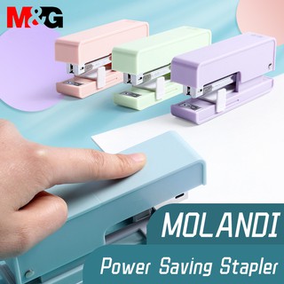 【Good office supplies】M&G 24/6 12# Stapler Morandi Color Power Saving Stapler Student Mini Portable (4)