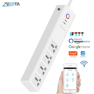 WiFi Smart Power Strip Universal Outlets UK Plug Sockets USB Remote Control Surge Protector work wit