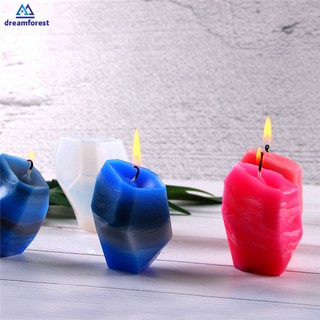 DF Silicone 3D Candle Mold DIY Geometric Stone Shape Aroma Candle Mould Small Soap Resin Molds (8)