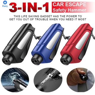 【COD】 Portable Car Window Breaker Life-Saving Escape Rescue Tool Seat Belt Cutter Keychain 【Bluey】