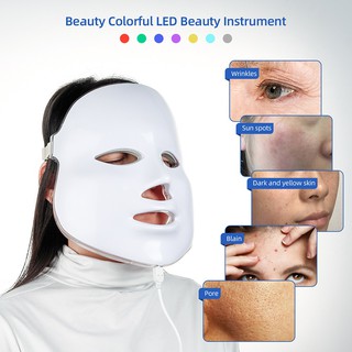 7 Color LED Face Mask Photon Facial Skin care Anti Aging Anti Acne Wrinkle LED Photon Mask