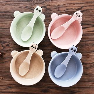 natural Degradable Healthy wheat Straw Plastic children's bowl Heat resistant Anti-fall bowl