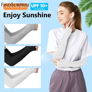[Ready Stock] Summer Sunscreen Ice Silk Arm Sleeves, Summer Sports UV Protection Running Cycling Driving Reflective Sunscreen Mangas Bands Arm Sleeves