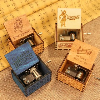 Wooden Hand Crank Music Box Theme Birthday Holiday Gift​ (1)