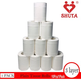 One Home 10pcs/1 Pack Plain Roll Tissue AS199