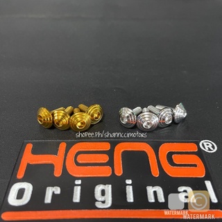 HENG AEROX VISOR BOLT SET(4pcs) GOLD / WHITE GOLD MUSHROOM TYPE