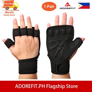 AdoreFit 1 Pair Weight Lifting Gym Gloves Wrist Wrap Training Fitness Gloves Sports Glove