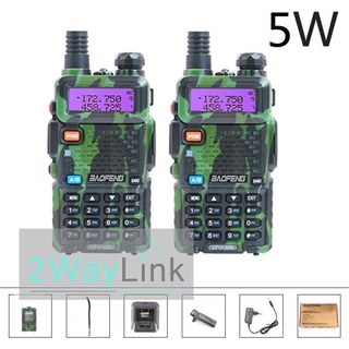 2PCS Baofeng Camo UV-5R Upgrade 5W Walkie Talkie Hunting CB Ham Radio 10 Km Uv5r Walkie-talkie 10KM