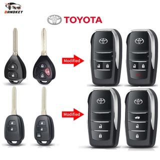 Suitable for Toyota 2 button Vios 4th Gen 4 2019 2020 2021 car folding modified key shell with logo