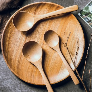Big Wooden Spoon Natural Wood Spoon Long Handled Soup Spoon Kitchen Dinner Spoon Ladle Wooden Cutlery For Soup Rice Dessert