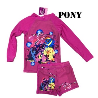 【Ready Stock】∏❆✳New style(1-12yrs)Kids Rash Guard For Girl Pony