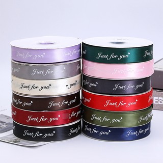 (10 meters/roll)25mm printed Just For You satin ribbon colored romantic gift wrap ribbons lace
