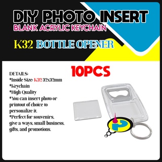 10pcs Acrylic keychain bottle opener blank key chain k32 Photo Insert