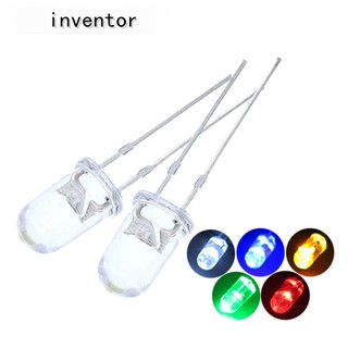 100pcs /lot Transparent Round 5mm super bright water clear Green Red white Yellow Blue Light LED bulbs emitting diode F5