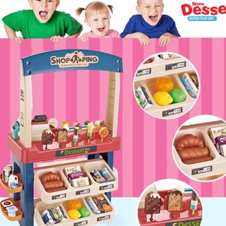 Dessert and Ice Cream Shop Cart Shopping Supermarket Pretend Toy for Kids (4)