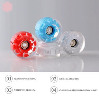 【MPT】 4pcs Luminous Light Up Roller Skate Wheels with Bearings Roller Skates Accessories (9)