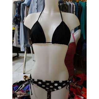 BLACK PADDED TWO PIECE SWIMSUIT