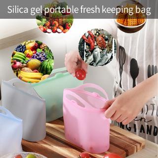 Reusable Vacuum Food Sealer Silicone Storage Bag Container Kitchen Fridge Small