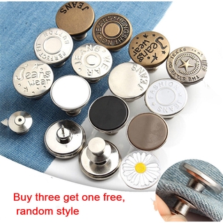 （ buy 3 get 1 free） Adjustable Detachable Jeans Buttons Nail Free Metal Buttons For Clothing Diy Sewing Clothes