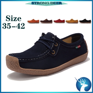 S×D ✈Ready Stock✈ Women‘s Fshion Shoes Flats Suede Shoes Plus Size:35-42