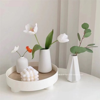Nordic Minimalism Style Decoration, Elegant Vase for Mantel, Table, Living Room Decoration, White Mo (1)
