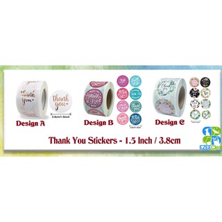 Self-Adhesive Packaging Label Thank You Sticker - 1.5inch / 3.8cm