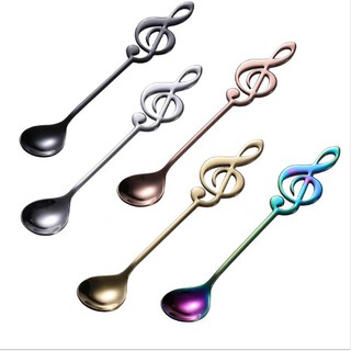 Stainless steel coffee spoon shape note theme tea stirring spoon small ice cream dessert spoon creative gift tableware