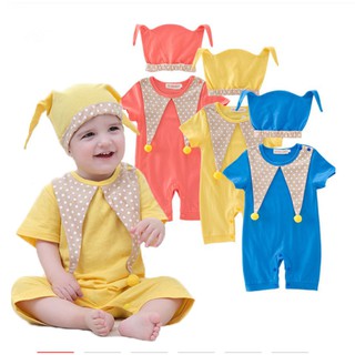 Circus Clown Costume Rompers for Baby Boys Girls Toddler Infant Halloween Christmas Birthday Party Cosplay Fancy Dress