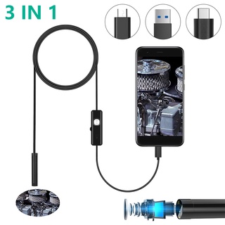 3 In 1 Endoscope Camera Flexible IP67 Waterproof Micro USB Inspection Borescope Camera for Android